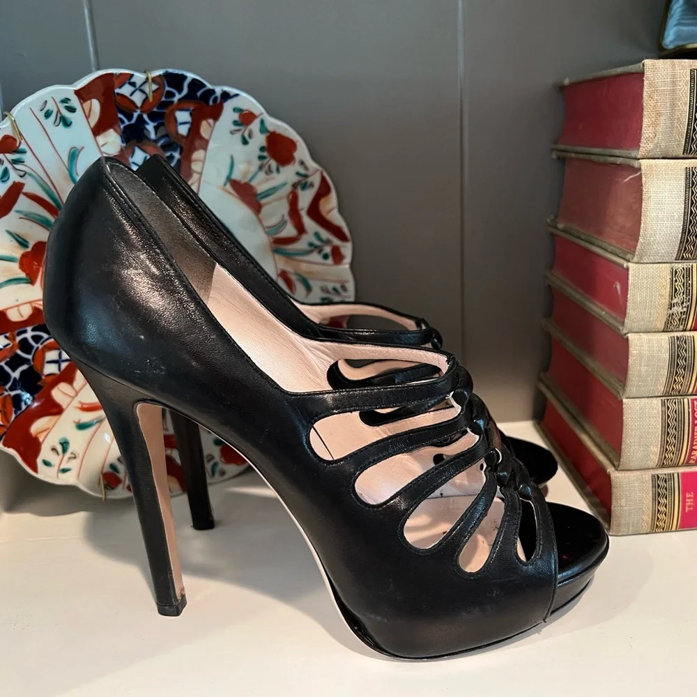 Authentic Versace Genuine Leather Stilettos - Picture 2 of 4